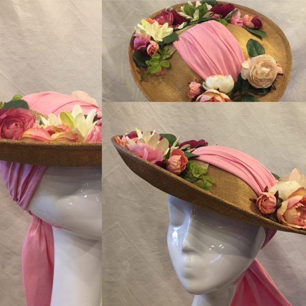 capeline romantique rose et or